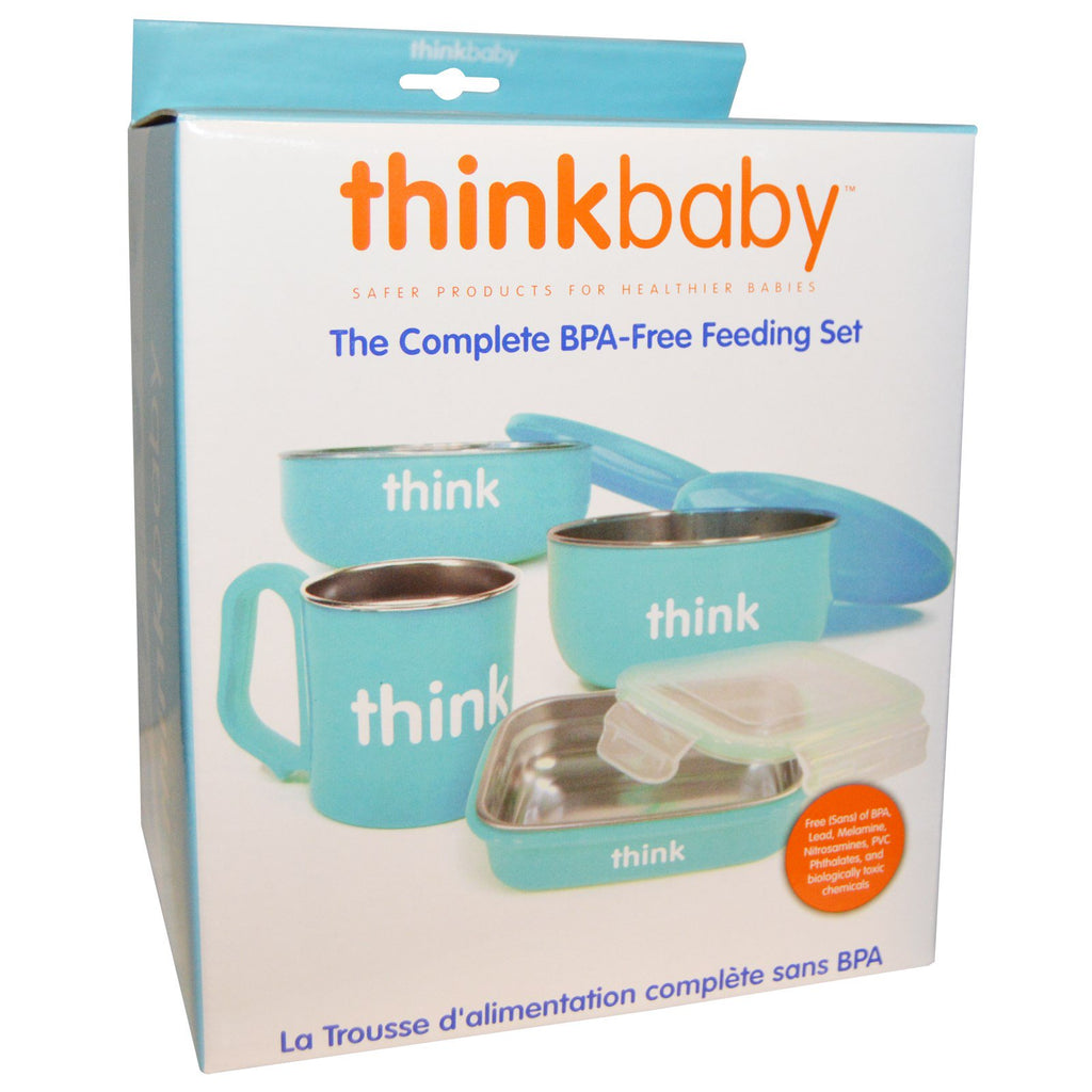 Think thinkbaby le set d'alimentation complet sans BPA bleu clair 1 set