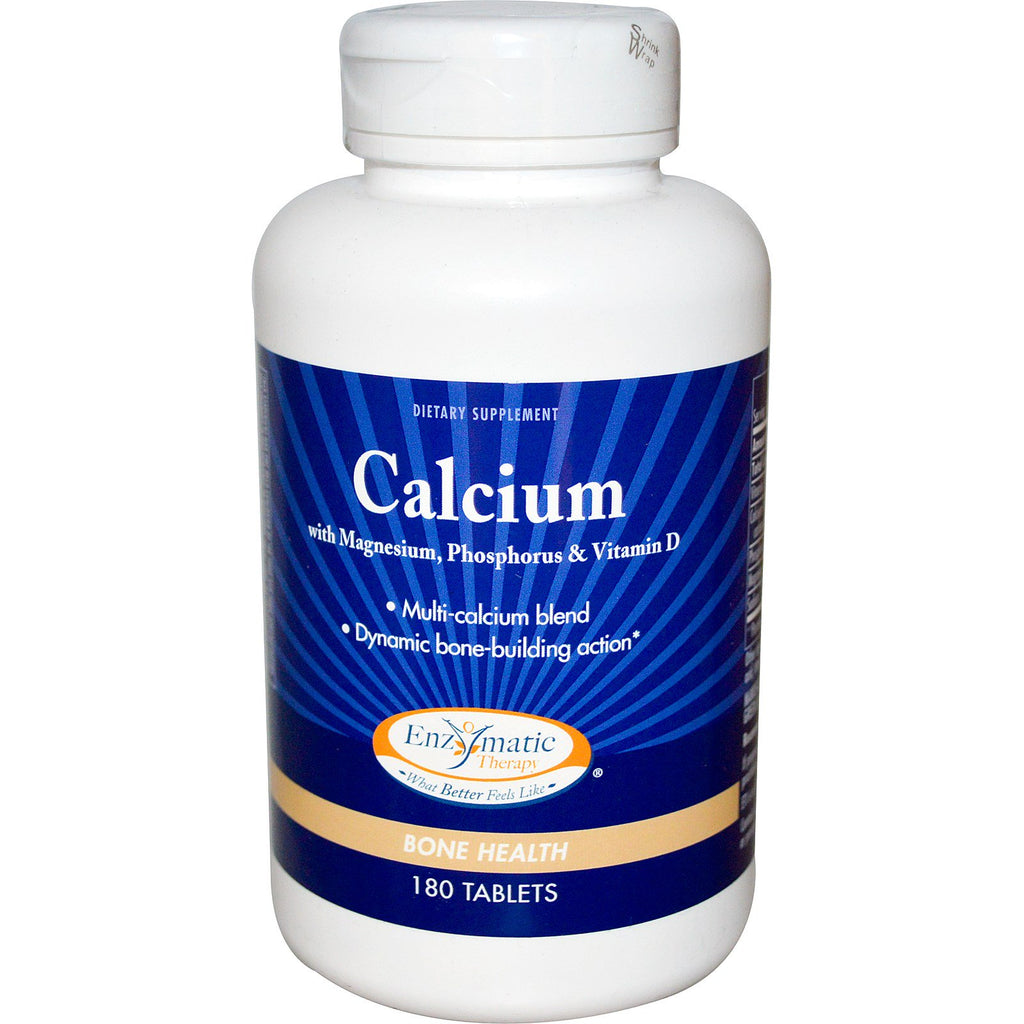 Terapia enzimática, calcio, con magnesio, fósforo y vitamina D, 180 tabletas