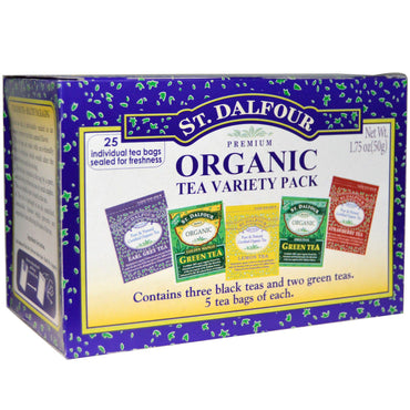 St. Dalfour, zestaw różnorodnych herbat, 25 torebek z herbatą, 1,75 uncji (50 g)
