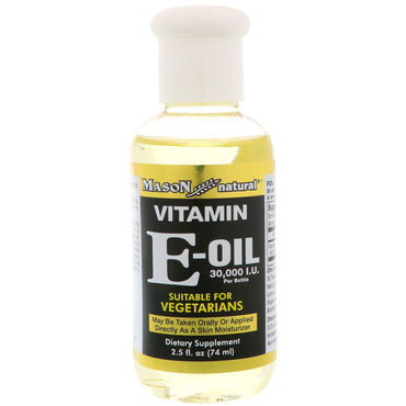 Mason Natural, Vitamin E-Oil, 30,000 IU, 2.5 fl oz (74 ml)
