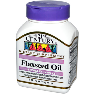 21st Century, Flaxseed Oil, 1000 mg, 60 Softgels
