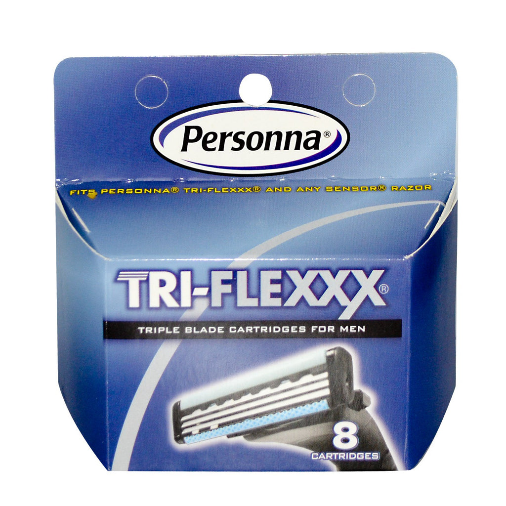 Personna barberblader, Tri-Flexxx, trippelbladskassetter for menn, 8 kassetter