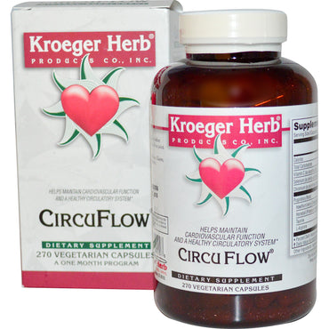 Kroeger Herb Co, CircuFlow, 270 gélules végétariennes