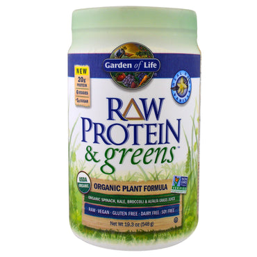 Garden of Life, Raw Protein & Greens, Orgnic Plant Formula, Real Raw Vanilla, 19.3 oz (548 g)