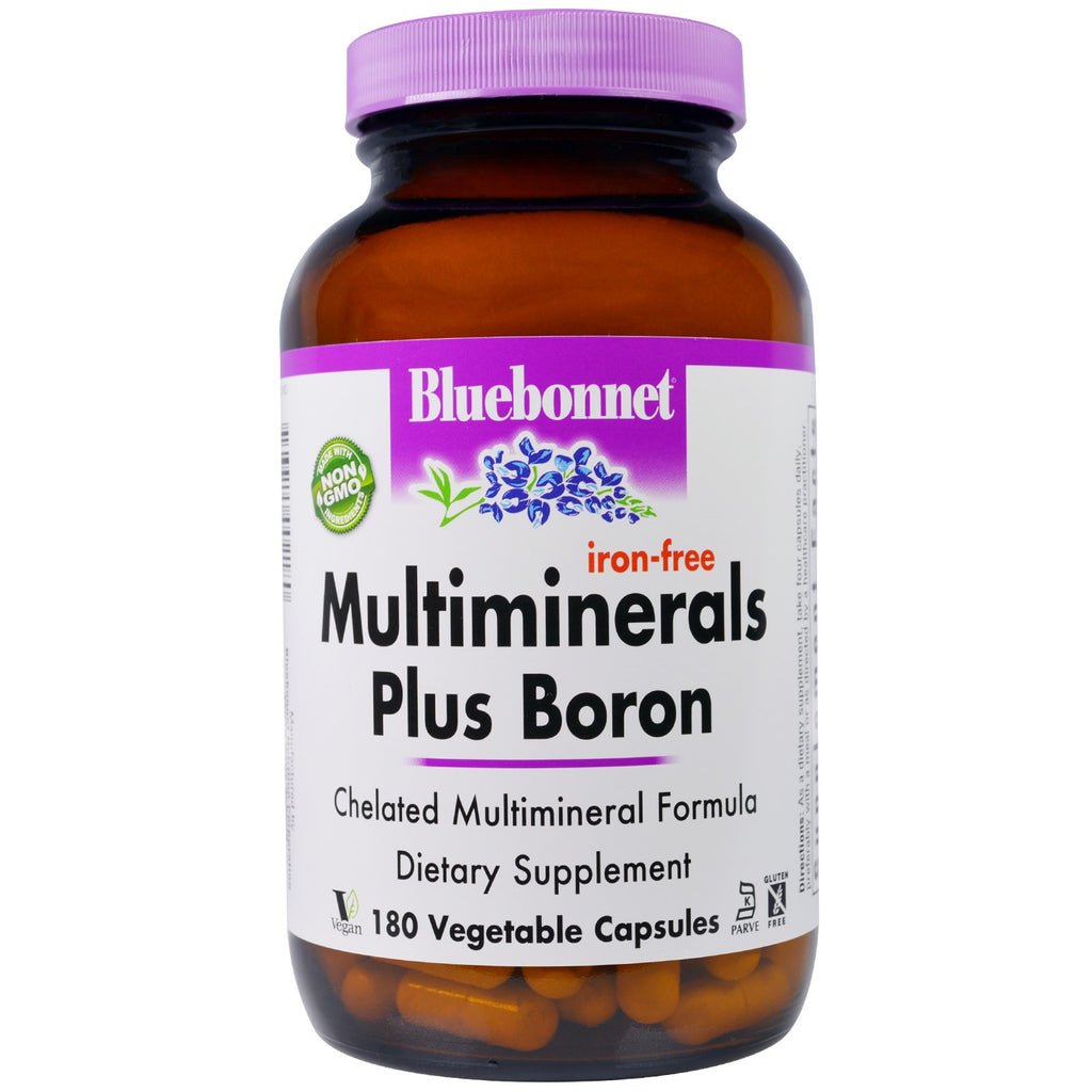 ブルーボネットの栄養、マルチミネラルとホウ素、鉄分不使用、180 ベジキャップ