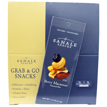 Sahale Snacks, mezcla de almendras y macarrones con bayas, 9 paquetes, 42,5 g (1,5 oz) cada uno