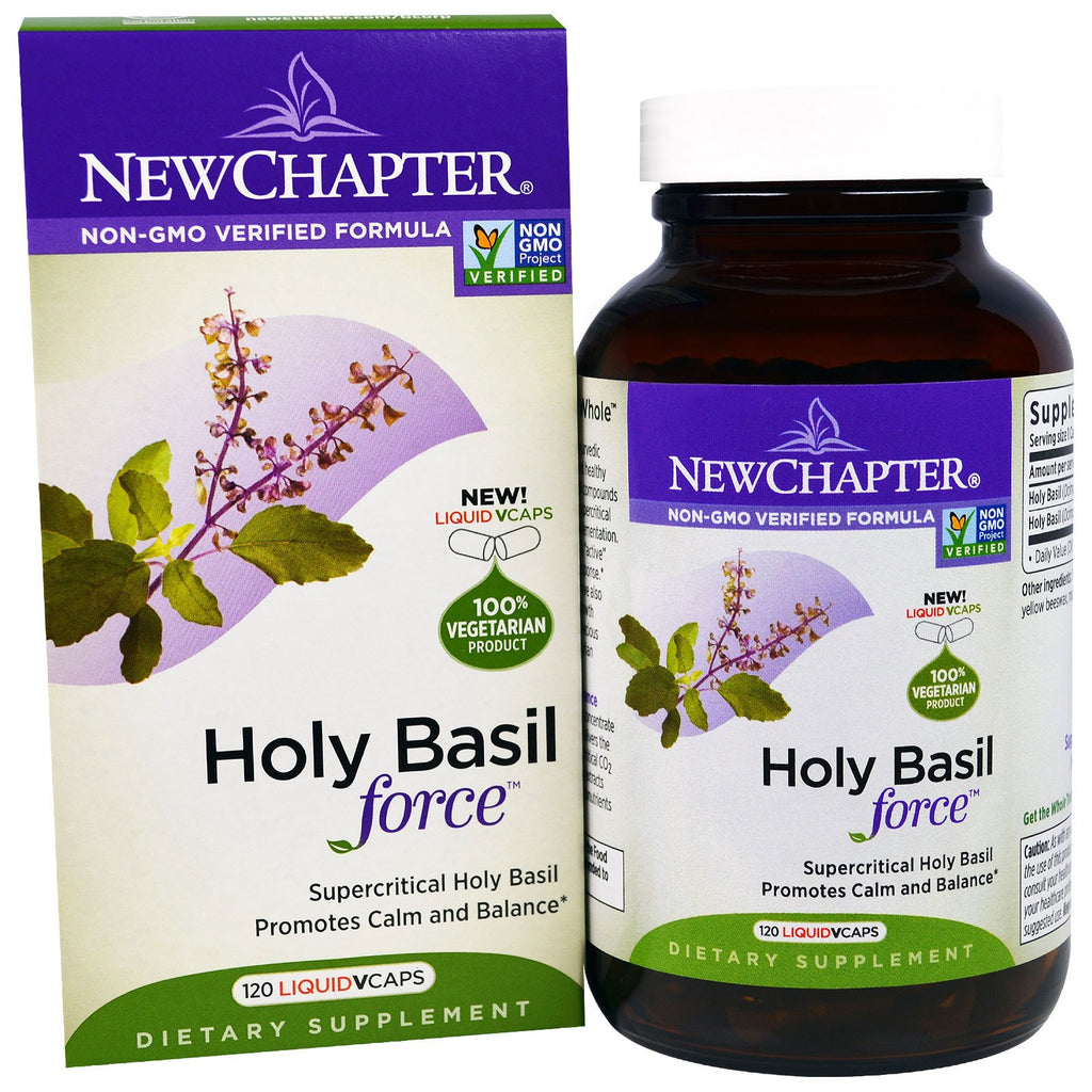 New Chapter, Holy Basil Force, 120 VCaps líquidos