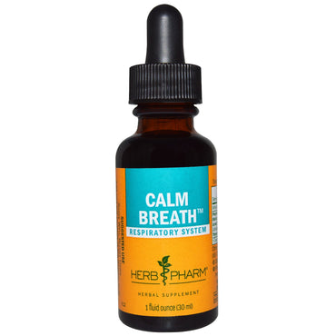 Herb Pharm, Respiración calmada, Sistema respiratorio, 1 fl oz (30 ml)
