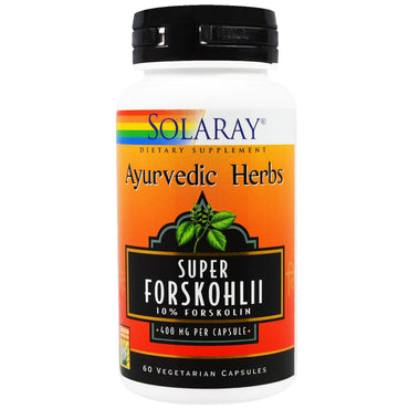 Solaray, ayurvediske urter, Super Forskohlii, 400 mg, 60 grøntsagskapsler