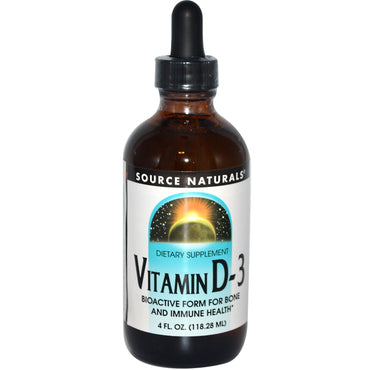 Source Naturals, ויטמין D-3, 4 פל אונקיות (118.28 מ"ל)