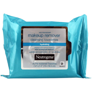 Neutrogena, make-up verwijderaar reinigende doekjes, hydraterend, 25 voorbevochtigde doekjes