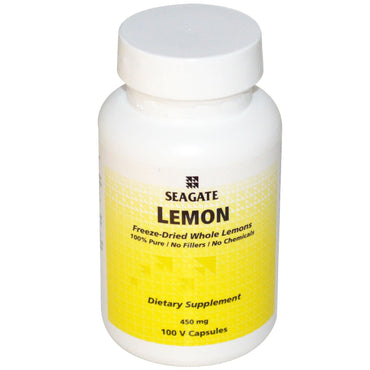 Seagate, 레몬, 450mg, 100 식물성 캡슐