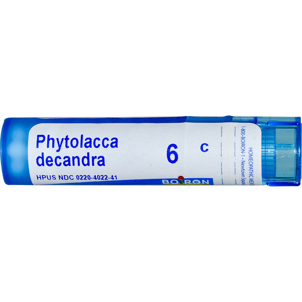 Boiron, การเยียวยาเดี่ยว, phytolacca decandra, 6c, ประมาณ 80 เม็ด