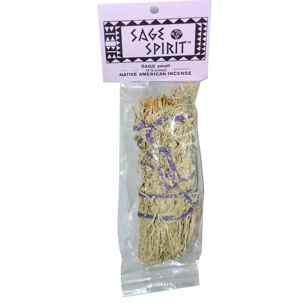 Sage Spirit, incienso nativo americano, salvia, pequeño (4-5 pulgadas), 1 varita para difuminar