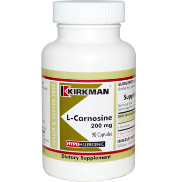 Kirkman Labs, L-carnosina, 200 mg, 90 cápsulas