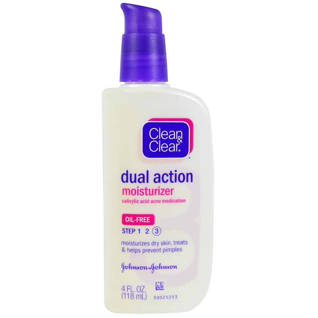Clean &amp; Clear, humectante de doble acción, medicamento para el acné con ácido salicílico, 4 fl oz (118 ml)