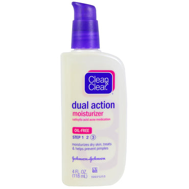 Clean & Clear, humectante de doble acción, medicamento para el acné con ácido salicílico, 4 fl oz (118 ml)