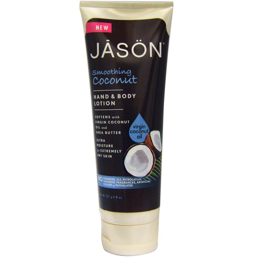 Jason Natural, Hand & Body Lotion, Smoothing Coconut, 8 oz (227 g)