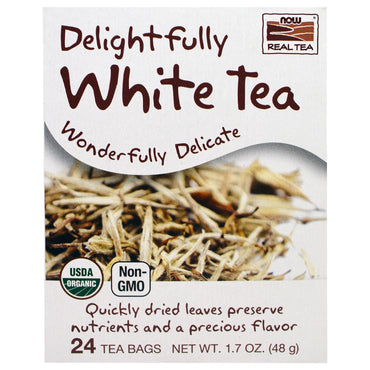 Now Foods, Vrai thé, délicieusement blanc, 24 sachets de thé, 1,7 oz (48 g)