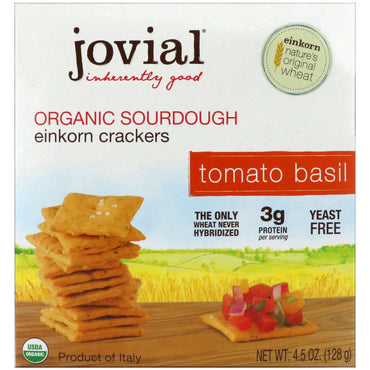Joviaal, Zuurdesem Einkorn Crackers, Tomaat Basilicum, 4,5 oz (128 g)