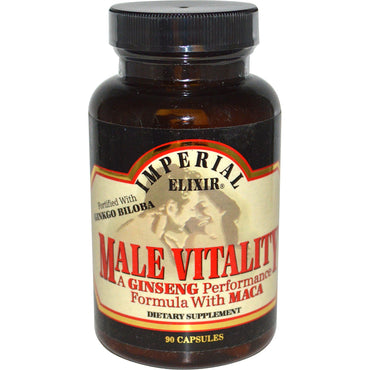 Imperial Elixir, Male Vitality, A Ginseng Performance Formula with Maca, 90 Capsules