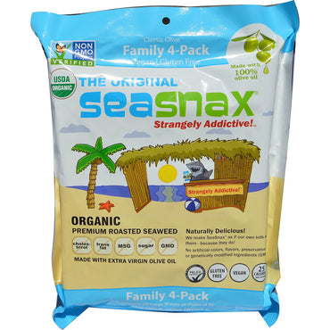 SeaSnax, أعشاب بحرية محمصة ممتازة، الأصلية، 20 ورقة كبيرة، 2.16 أونصة (60 جم)