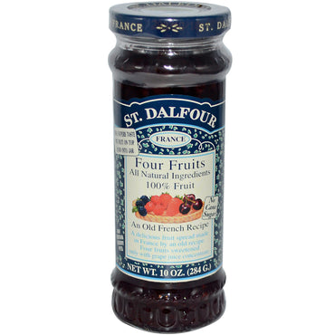 St. Dalfour, Cuatro frutas, Crema para untar de lujo de cuatro frutas, 10 oz (284 g)