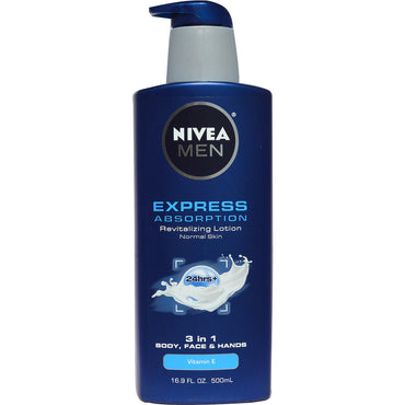 Nivea, Men, Express Absorption, revitalisierende Lotion, 24 Stunden+, 16,9 fl oz (500 ml)