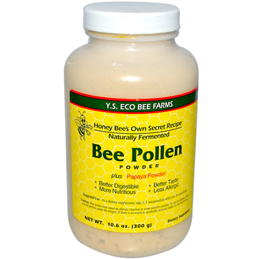 YS Eco Bee Farms, poudre de pollen d'abeille, plus poudre de papaye, 10,6 oz (300 g)