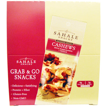 Sahale Snacks, nueces glaseadas, anacardos con granada + vainilla, 9 paquetes, 1,5 oz (42,5 g) cada uno