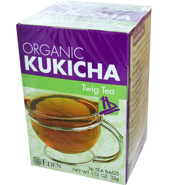 Eden Foods, Té de ramitas de Kukicha, 16 bolsitas de té, 32 g (1,12 oz)