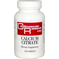 Cardiovascular Research Ltd., Calcium Citrate, 100 Tablets