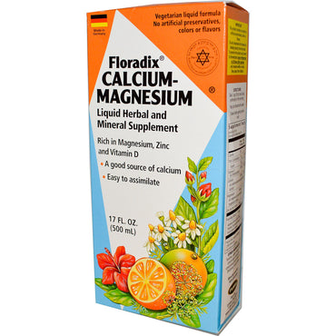 Flora, Floradix calciu-magneziu, 17 fl oz (500 ml)