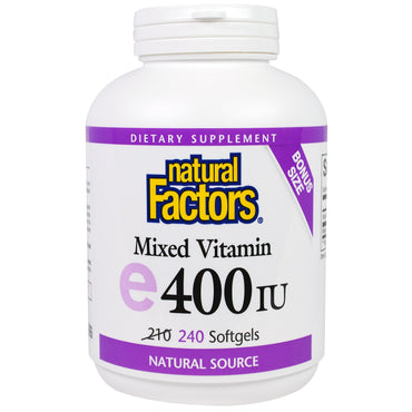 Natural Factors, Mixed E, 400 IU, 240 Softgels