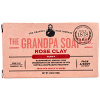 Grandpa's, Pain de savon visage et corps, Purify, Argile rose, 4,25 oz (120 g)