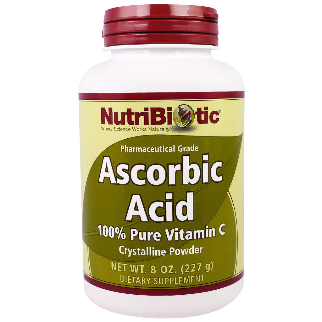 NutriBiotic, ascorbinsyre, 100 % ren C-vitamin krystallinsk pulver, 8 oz (227 g)