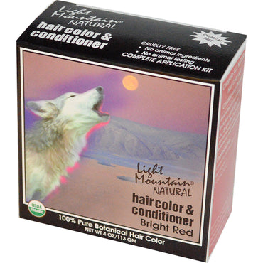 Light Mountain, Acondicionador y colorante natural para el cabello, rojo brillante, 4 oz (113 g)