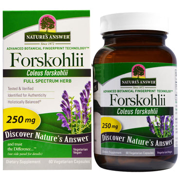 Odpowiedź natury, Forskohlii, 250 mg, 60 kapsułek wegetariańskich