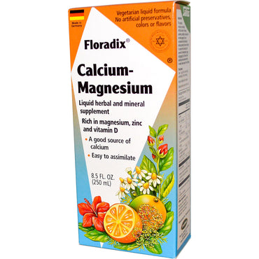 Flora, Salus-Haus, Floradix Calcium - Magnésium avec zinc et vitamine D, 8,5 fl oz (250 ml)