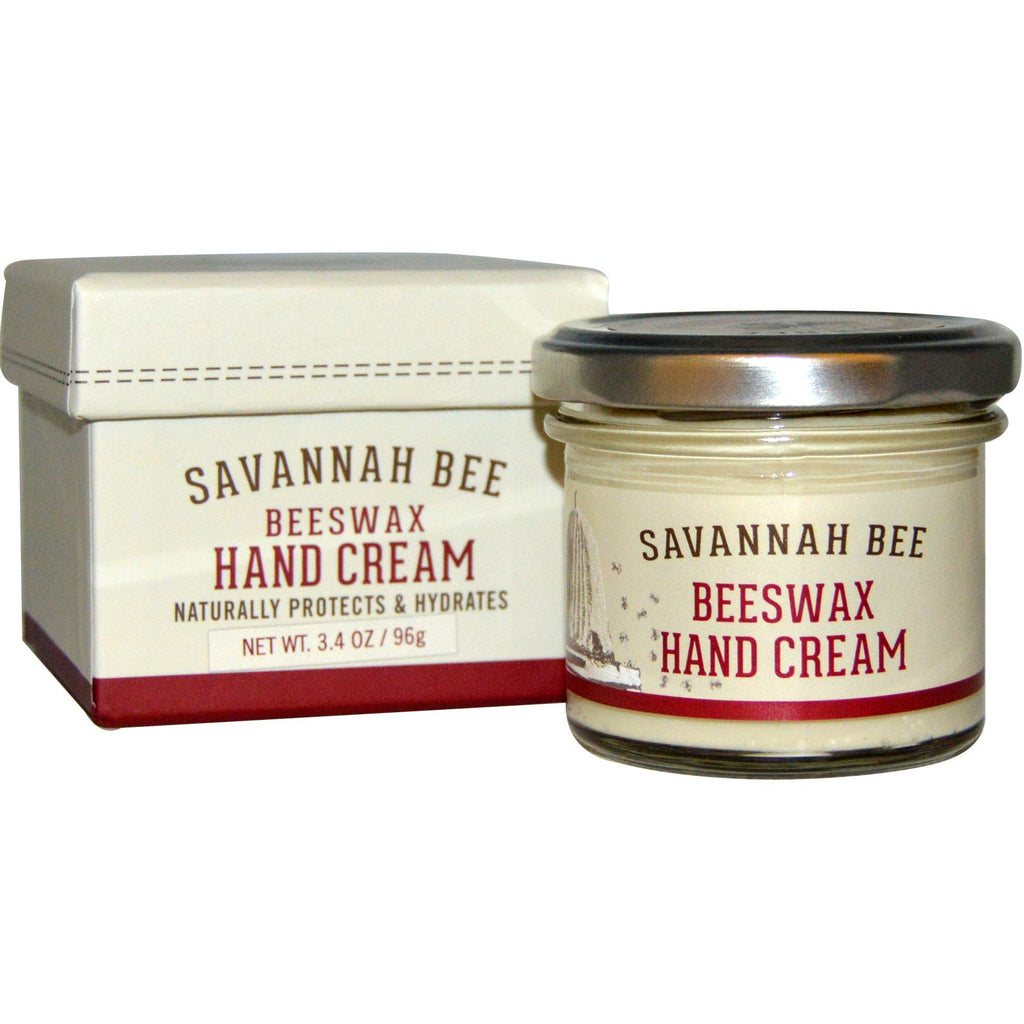 Savannah Bee Company Inc, Cremă de mâini cu ceară de albine, 3,4 oz (96 g)