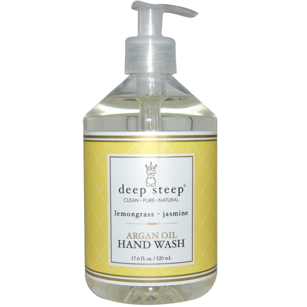 Deep Steep, Płyn do mycia rąk z olejkiem arganowym, Trawa cytrynowa i jaśmin, 520 ml