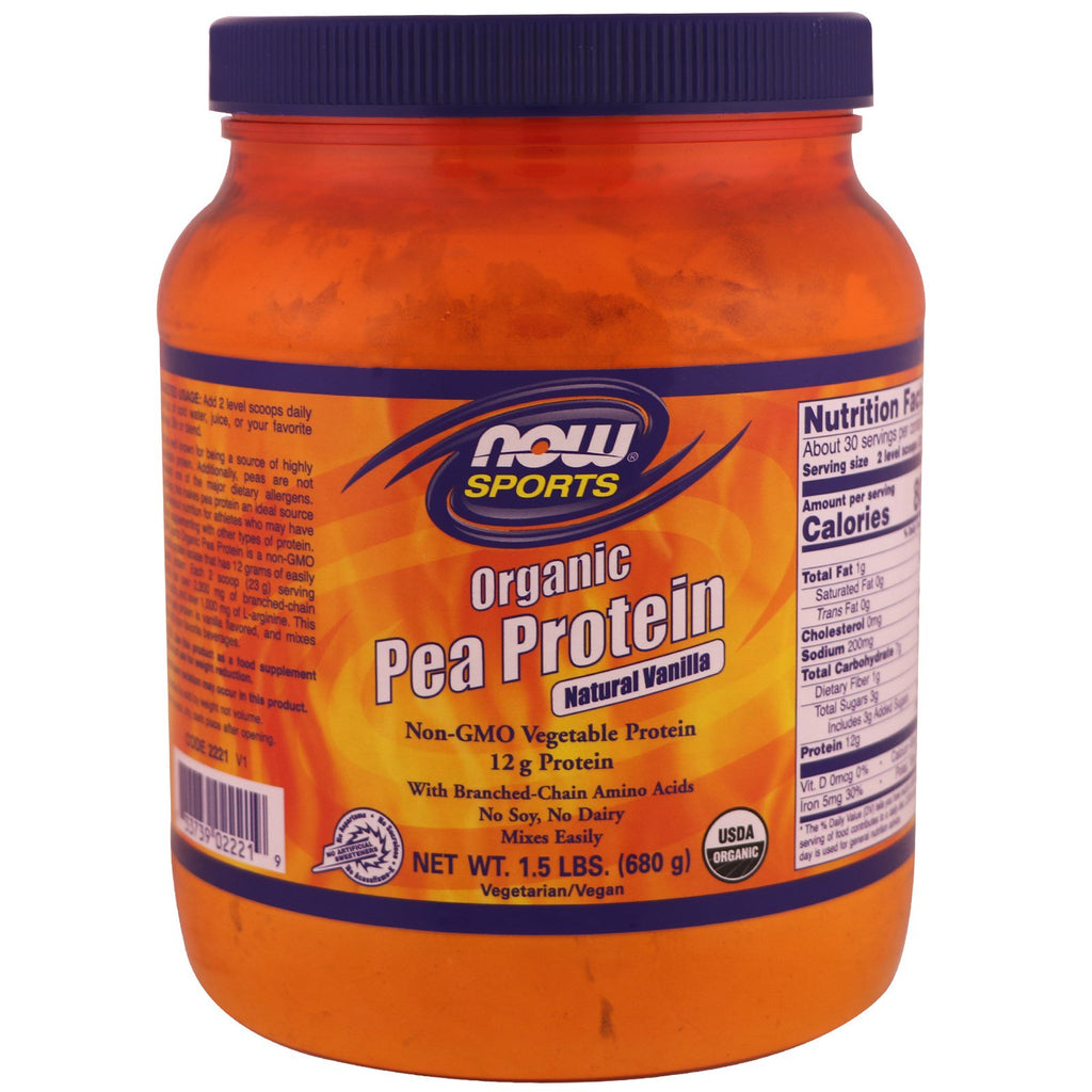 Now Foods, Sports,  Pea Protein, Natural Vanilla, 1.5 lbs (680 g)