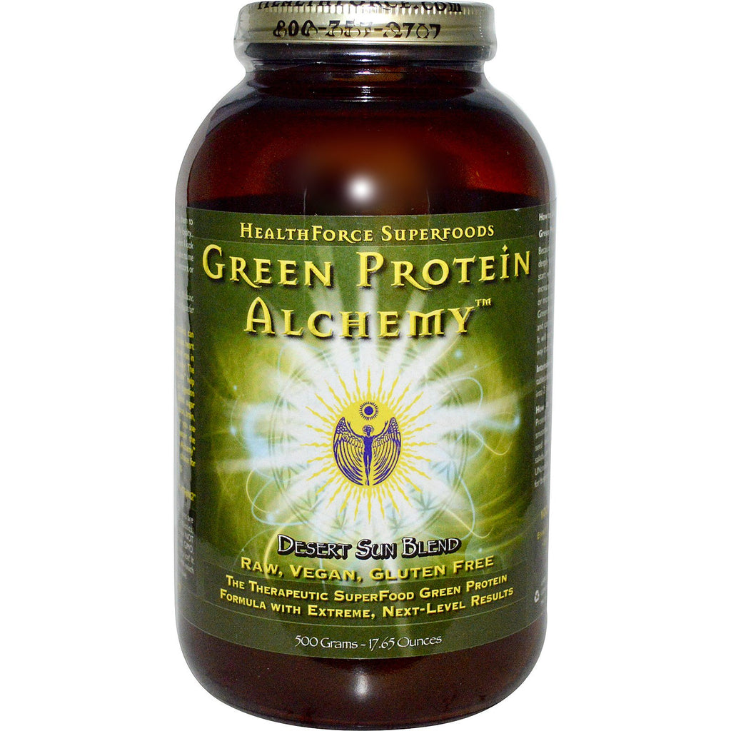 HealthForce מזונות-על, אלכימיית חלבון ירוק, תערובת שמש מדברית, 17.65 אונקיות (500 גרם)
