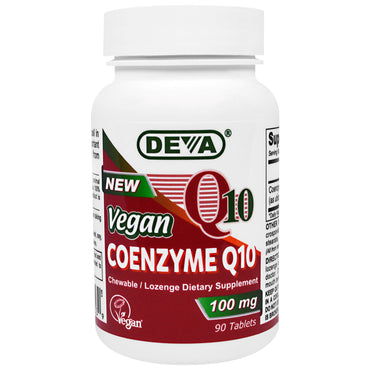 Deva, vegansk, coenzym Q10, 100 mg, 90 tabletter