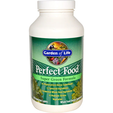 Garden of Life, Perfect Food, fórmula súper verde, 300 cápsulas vegetales