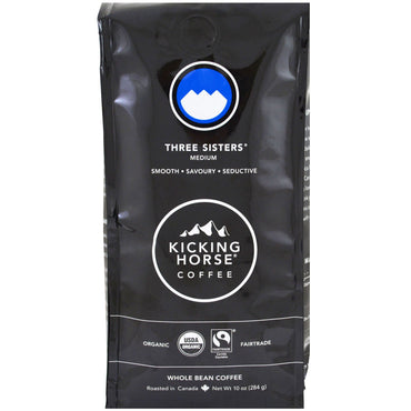 Kicking Horse, Three Sisters, Medium, Kaffee aus ganzen Bohnen, 10 oz (284 g)