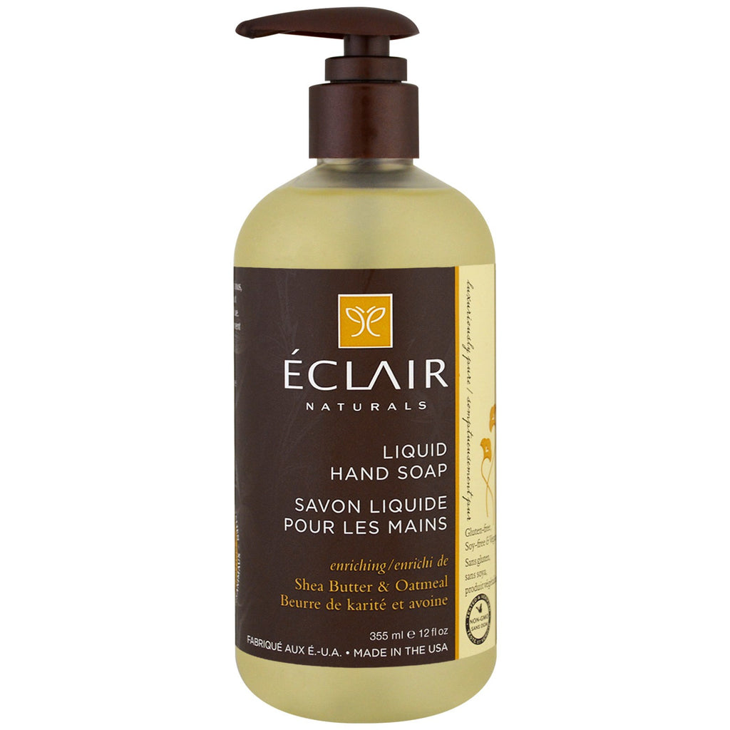 Eclair Naturals, flytande handtvål, sheasmör & havregryn, 12 fl (355 ml)