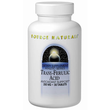 Source Naturals, Ácido transferúlico, 250 mg, 30 tabletas