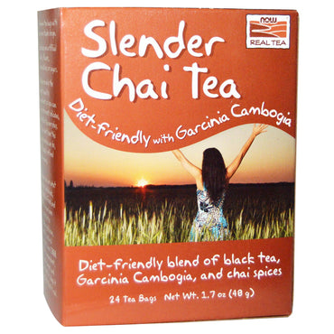 Now Foods, Té Slender Chai, 24 bolsitas de té, 48 g (1,7 oz)