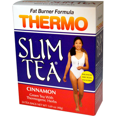 Hobe Labs, Thermo Slim Tea, נוסחת שורפת שומן, קינמון, 24 שקיקי תה, 1.69 אונקיות (48 גרם)
